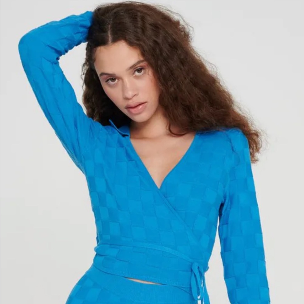 Cobalt Blue Wrap Top